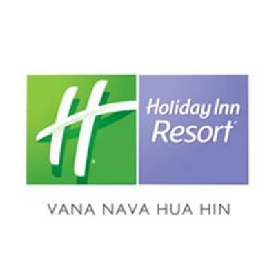 The logo of Plantastic's happy customer of biodegradable plastic alternatives Holiday Inn Resort