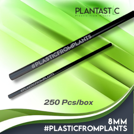 8x210mm Straight Biodegradable and Compostable Straws with Hashtag 250 Pcs/small box