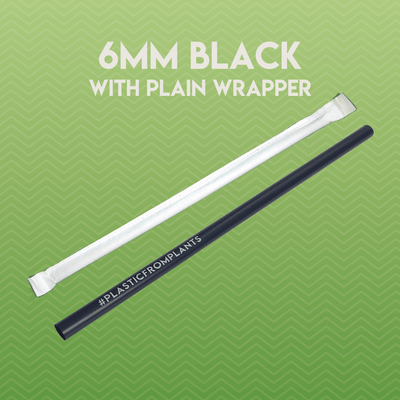Box of 250 6mm Biodegradable and Compostable Straws in Paper Wrap